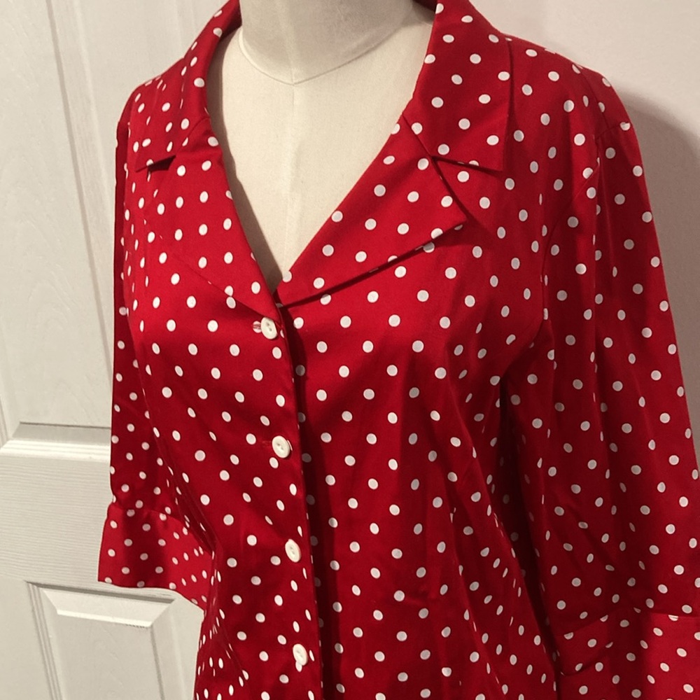 Pendleton Cotton Stretch Blouse Jacket Top M - image 2